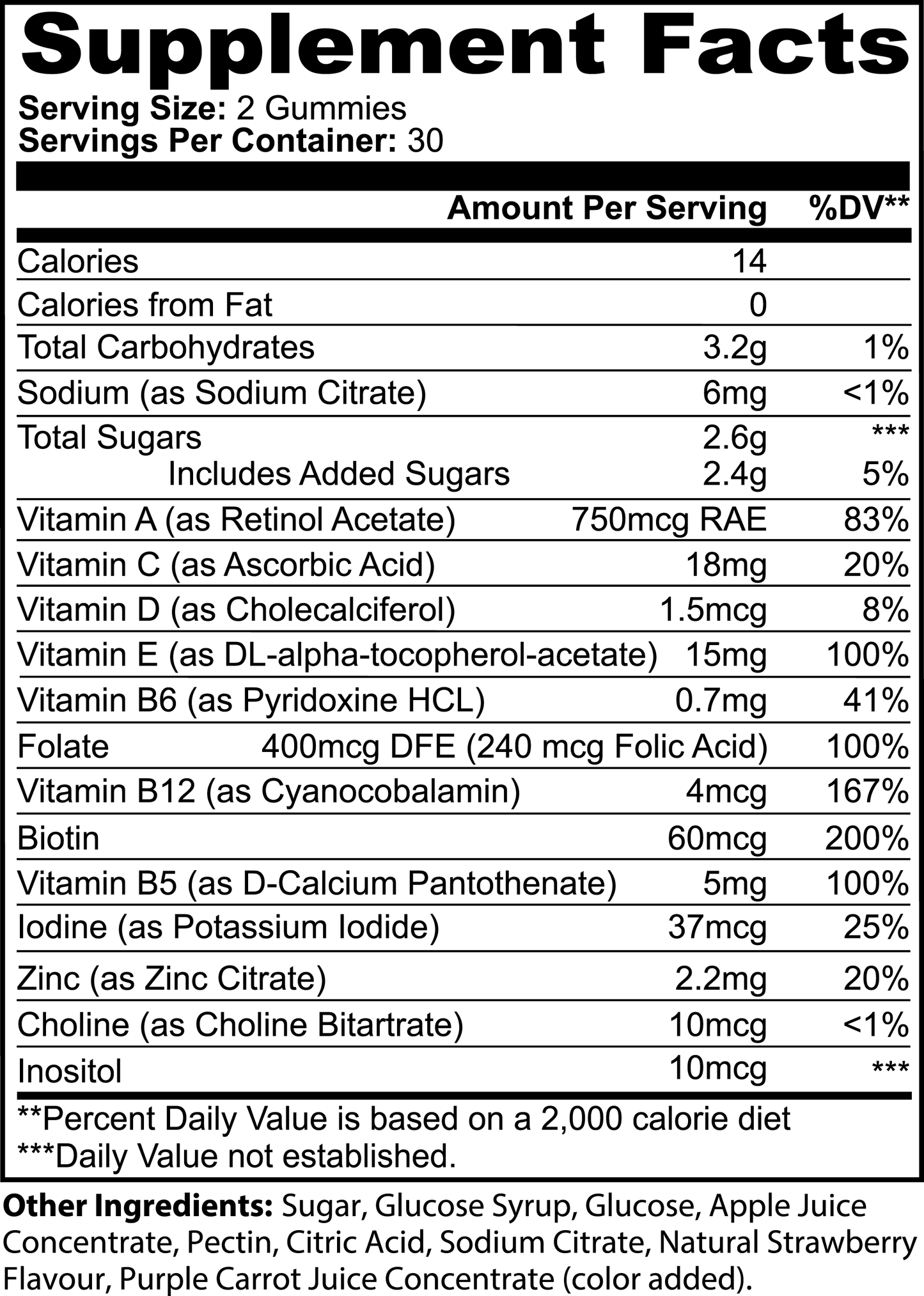 Multivitamin Bear Gummies (Adult vitamins)